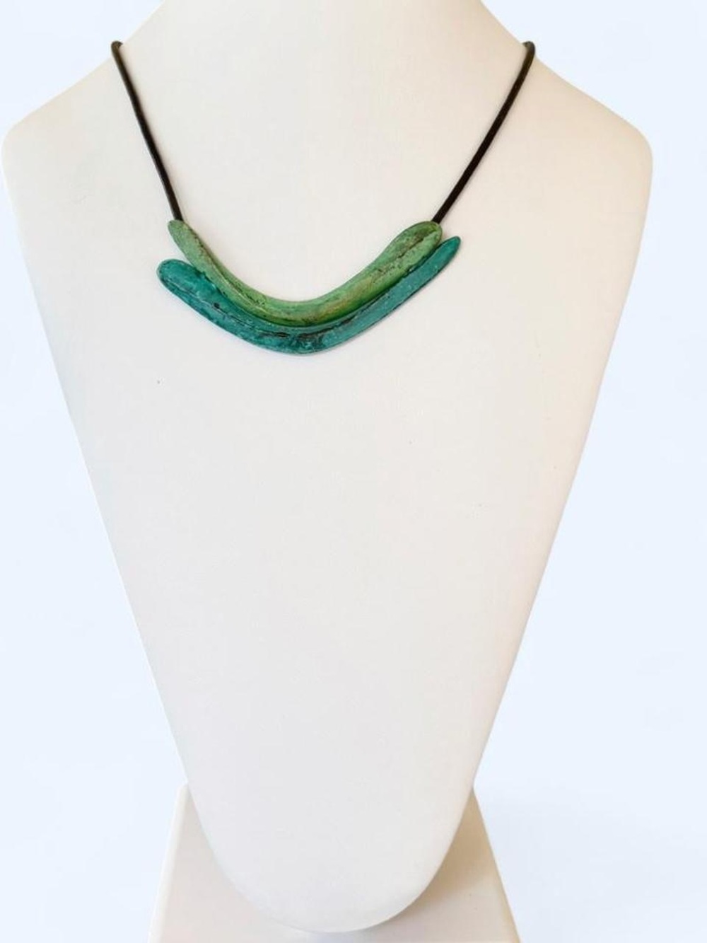 RLM Soho Robert Lee Morris Green & Blue Patinated Wave Necklace